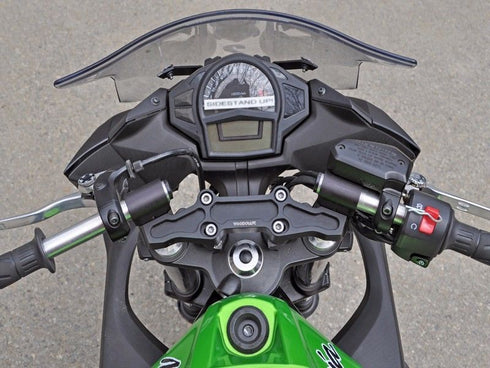 KAWASAKI 2006-11 NINJA 650R 2" INCH RISE WOODCRAFT CLIPON ADAPTER PLATE + BARS